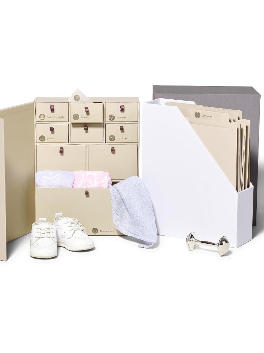 I Baby Deluxe Box | Acid-Free Newborn Keepsake & Memory Organizer with 52 Labels
